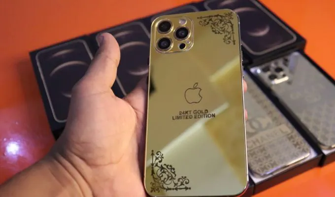 IPhone 12 pro max gold plated Turkish made master copy - ad image 1