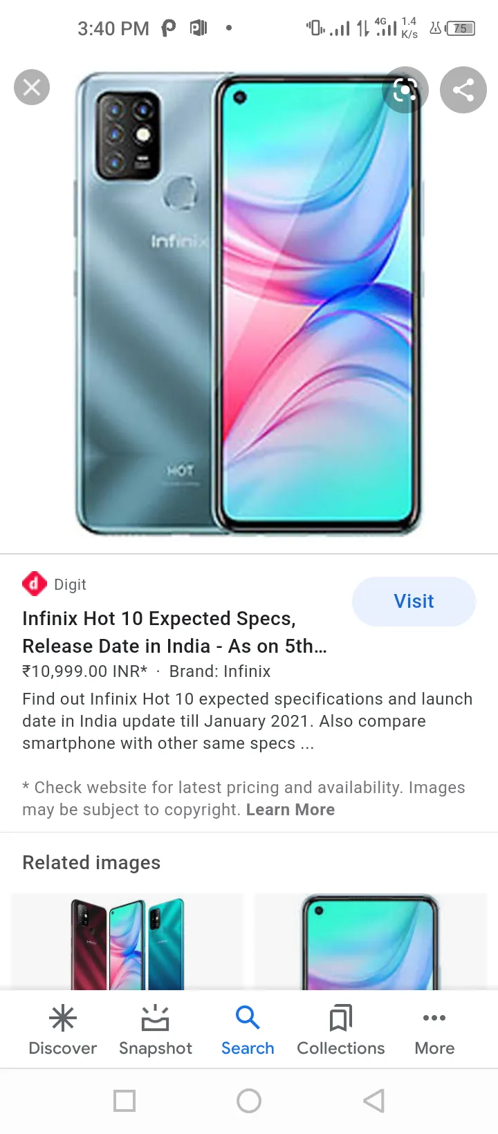 Infinix h0t 10 Lush condition - ad image 1