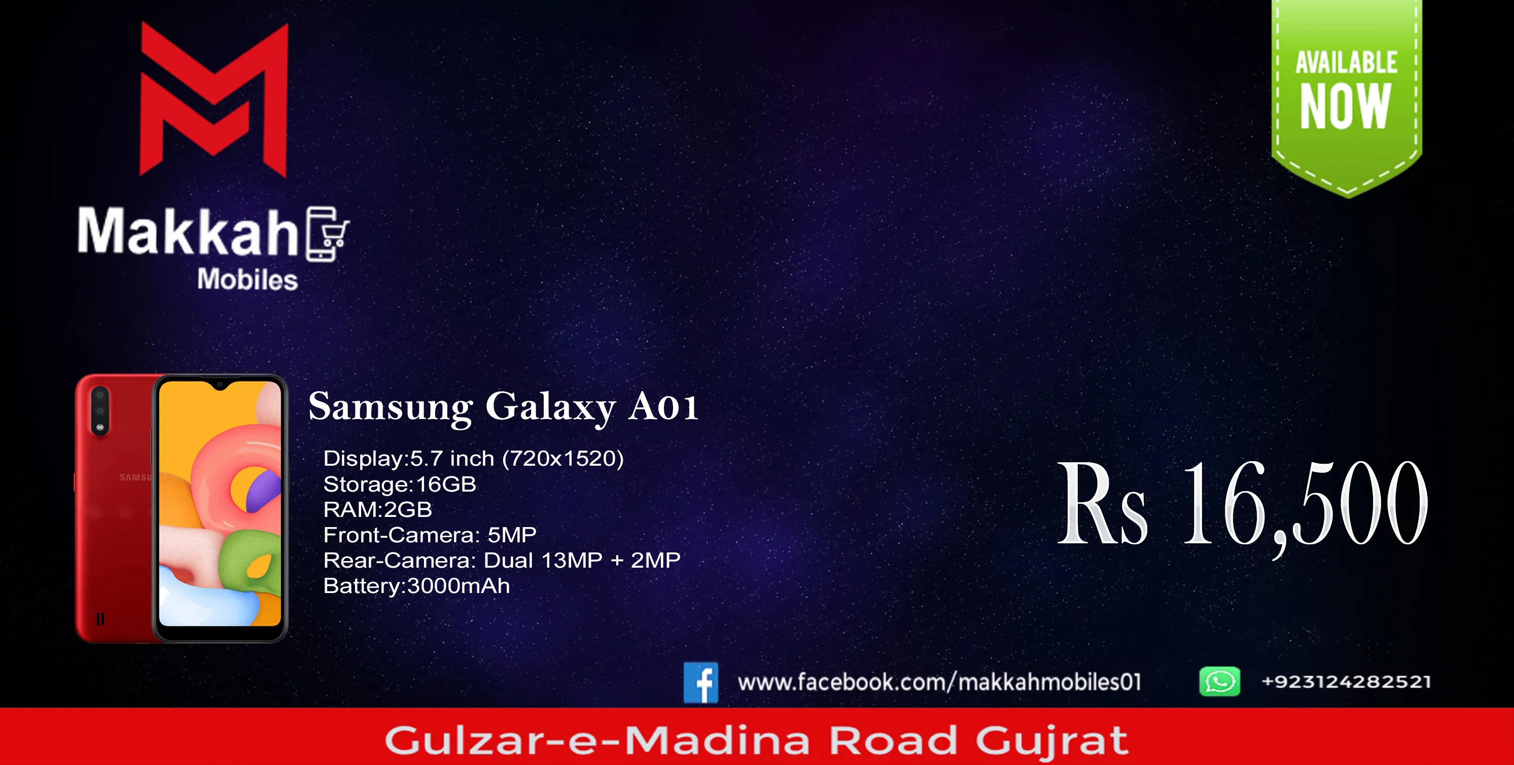 Samsung Galaxy A01 Makkah Mobiles Gujrat - ad image 1