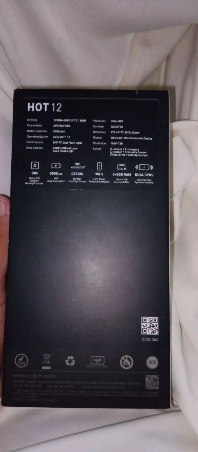  Infinix Hot 12 Only Box open ha 2day used only - ad image 2