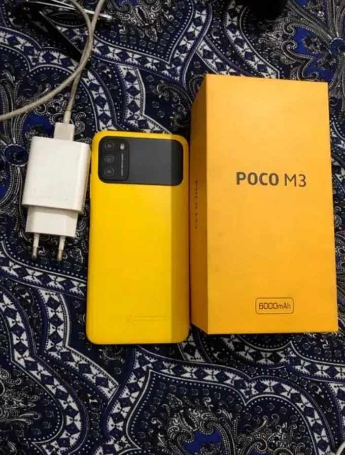 Poco M3  4/128  in 10/10 with box and fast charger - ad image 1