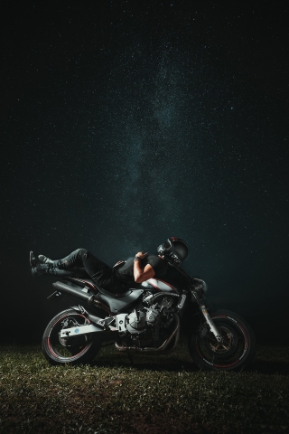 Black Biker  mobile wallpaper