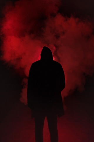 Red smoke man mobile wallpaper