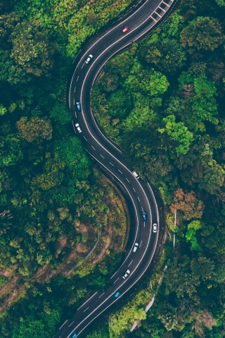 Aerial View Road  mobile wallpaper